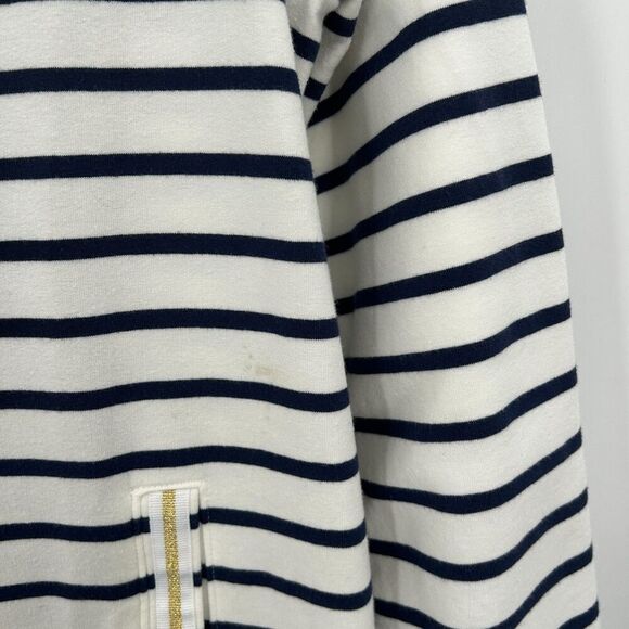 LILLY PULITZER White Navy Blue Striped Full Zip Nautical Jacket Size Medium - Picture 11 of 11